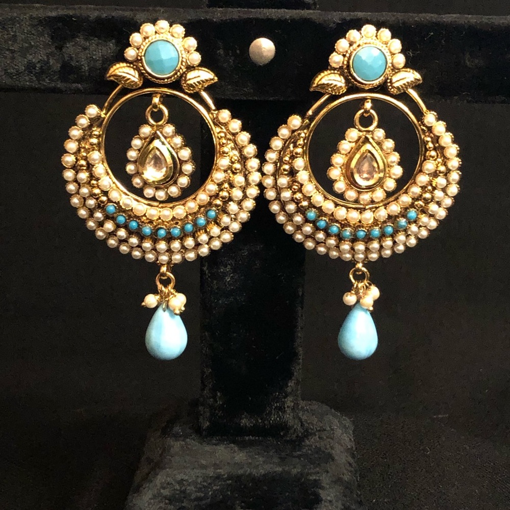 Pearl and Turquoise Earrings